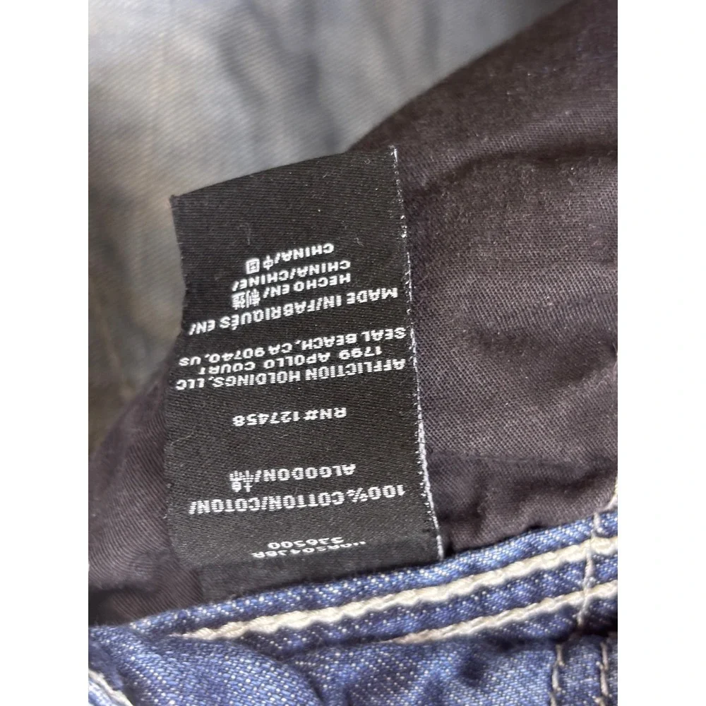 Affliction Black Premium Blake Distressed Jeans Mens 30 Buckle Exclusive Blue